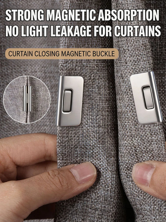Magnetic Curtain Clips - Nail-Free Blackout Closure Clips for Bedroom & Office
