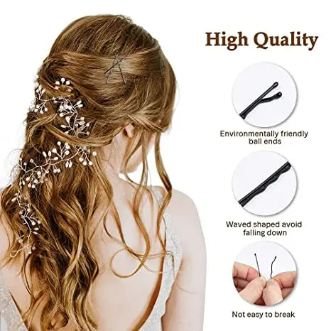 60/120pcs Black Hairpins for Women - Invisible Bobby Pins, Curly Wave Hair Clips, Bride & Lady Hairgrips