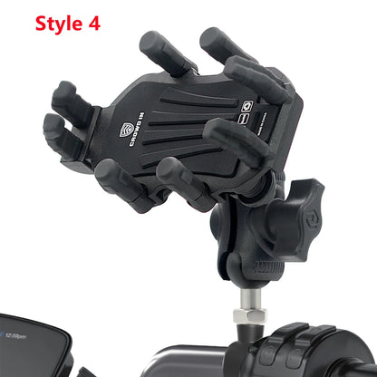 Aluminum Motorcycle Handlebar Phone Holder – Anti-Vibration Navigation & Mirror Mount Stand
