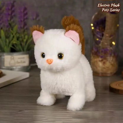Simulated Robot Kitten Plush Toy - Interactive Walking & Wagging Electric Pet for Kids