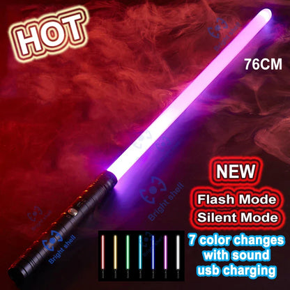 RGB Metal Lightsaber Toy – 15-Color Changing Laser Sword with Sound Effects, Force FX Jedi Blaster Gift for Kids