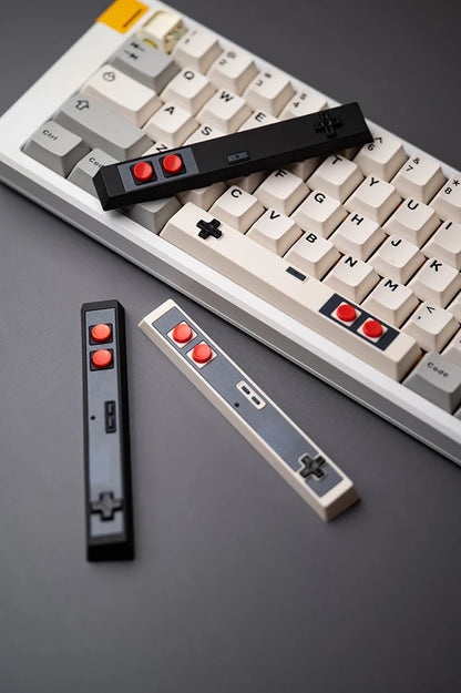 Retro Gamepad Keycap 6.25u Spacebar – Artisan ABS Keycap for MX Switches, Black & White for Mechanical Gaming Keyboards