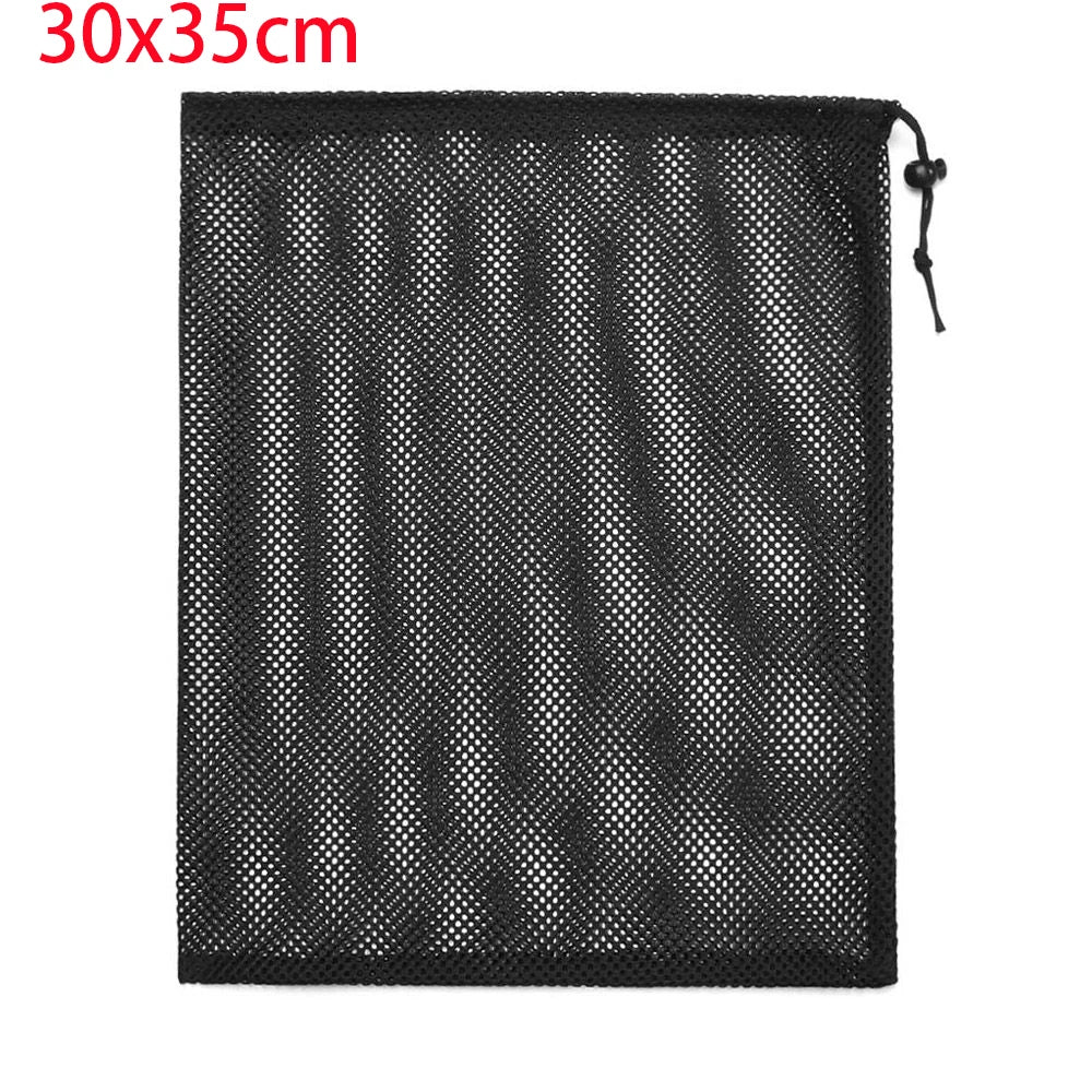 Durable Nylon Mesh Drawstring Bag – Multi-Purpose Outdoor Travel Storage Pouch for Camping Gear