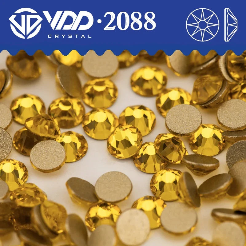 VDD Non Hot Fix Crystal Nail Art Rhinestones - 2088 Flower Flatback Gems for DIY Nail Decorations