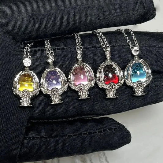 Puella Magi Madoka Magica Cosplay Necklace – Kaname Madoka & Akemi Homura Soul Gem Crystal Pendant Choker Jewelry