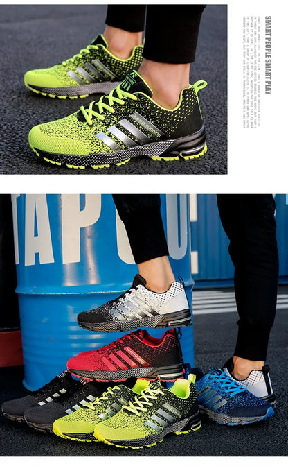 Men’s Air Cushion Running Shoes – Breathable Lightweight Marathon Sneakers for Athletic Training, Comfortable for Women