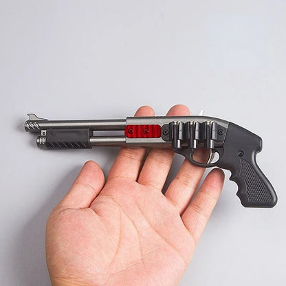 Mini Alloy Rubber Band Rifle – 8-Burst Toy Gun Pistol Model Ornament | Fun Christmas Gift for Boys