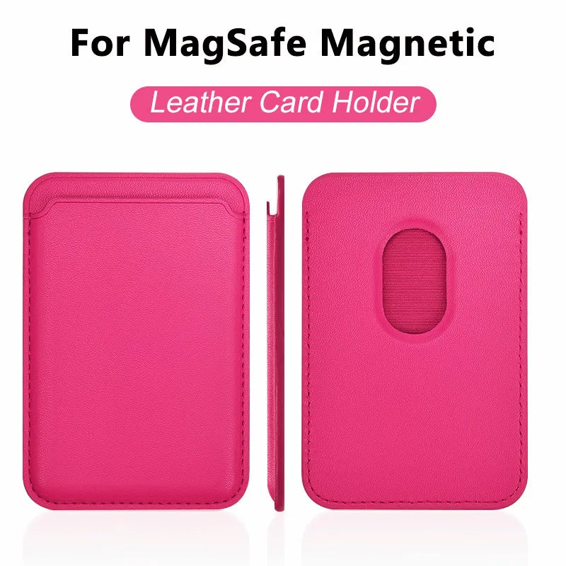 Luxury Magnetic Leather Wallet Case for iPhone 12–16 Pro Max — MagSafe Card Holder Phone Cover
