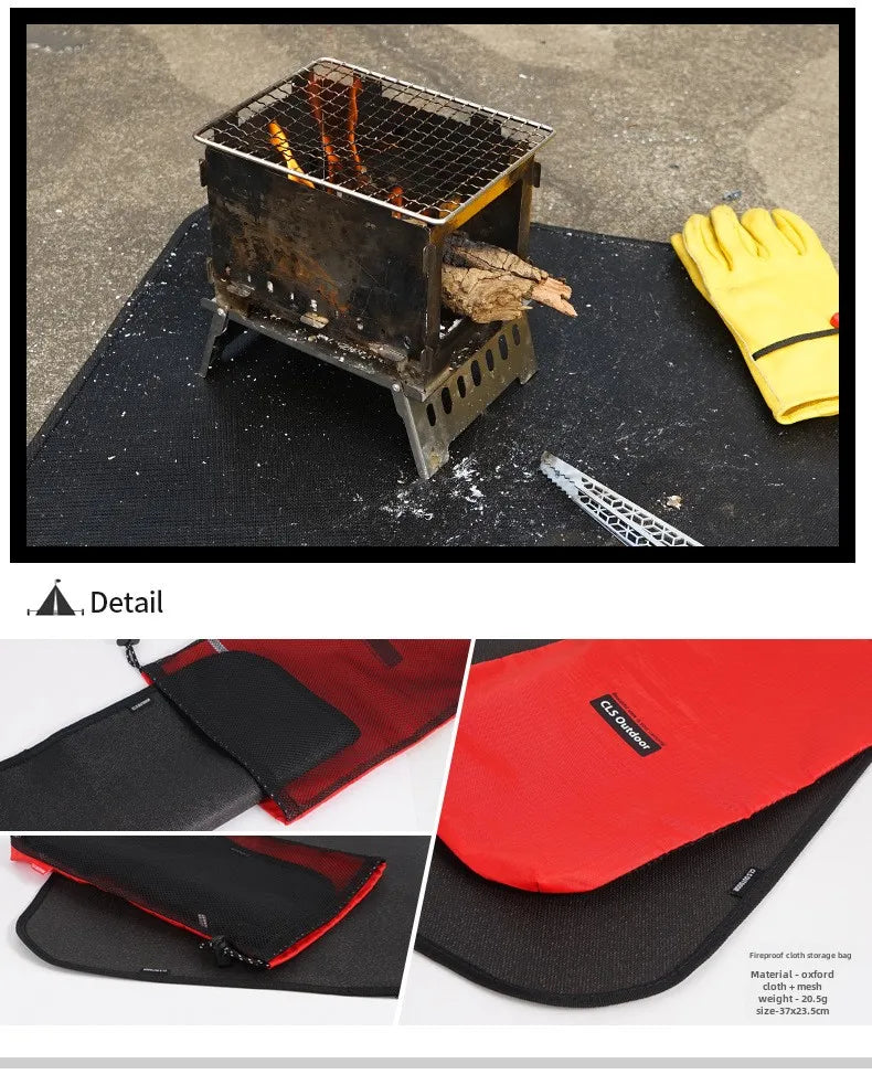 Outdoor Camping Fireproof Mat – Flame Retardant Picnic, Barbecue & Insulation Blanket, High-Temperature Fiberglass Mat