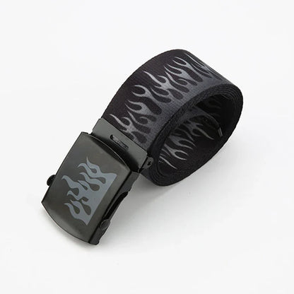 Punk Style Flame Belt – Trendy Hip-Hop Streetwear Accessory, Durable Unisex Fashion Decoration for Men & Women