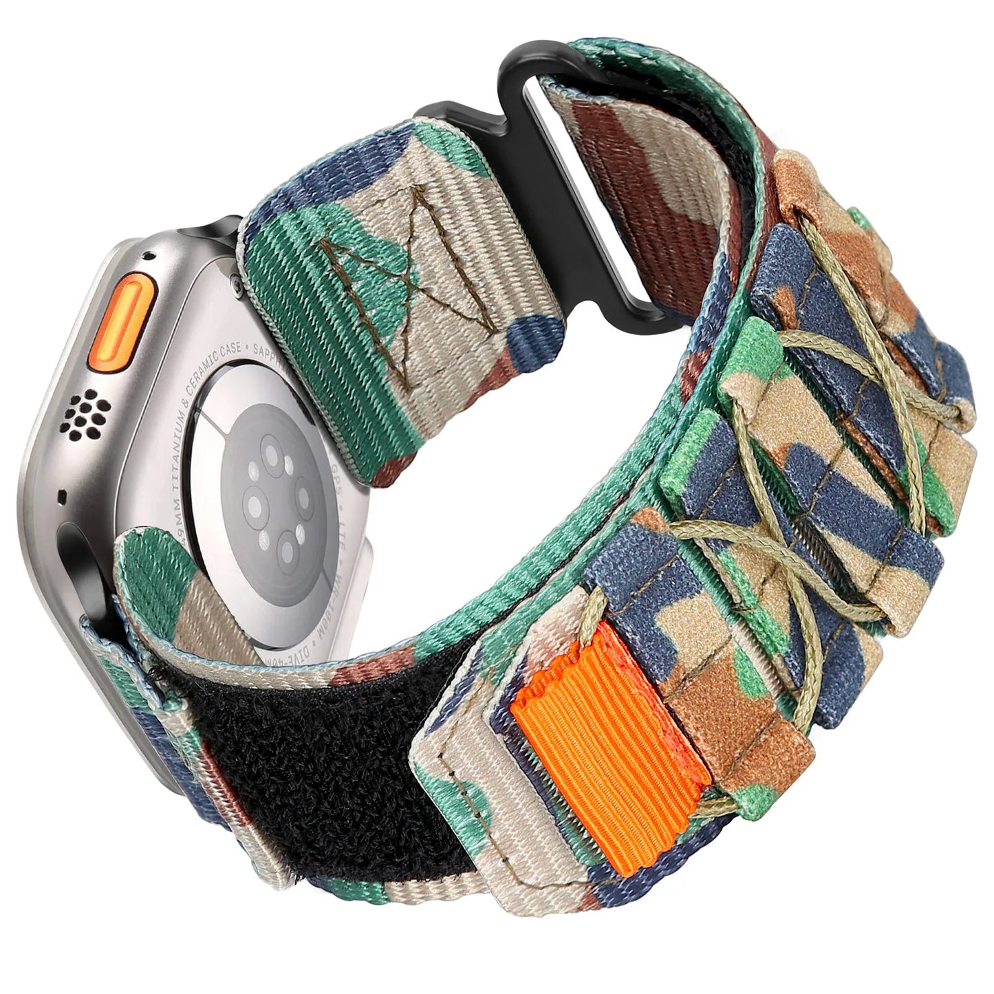Tactical Nylon Strap for Apple Watch – Alpine Trail Loop Band for 40-49mm Series Ultra2, 11, 7-9, SE