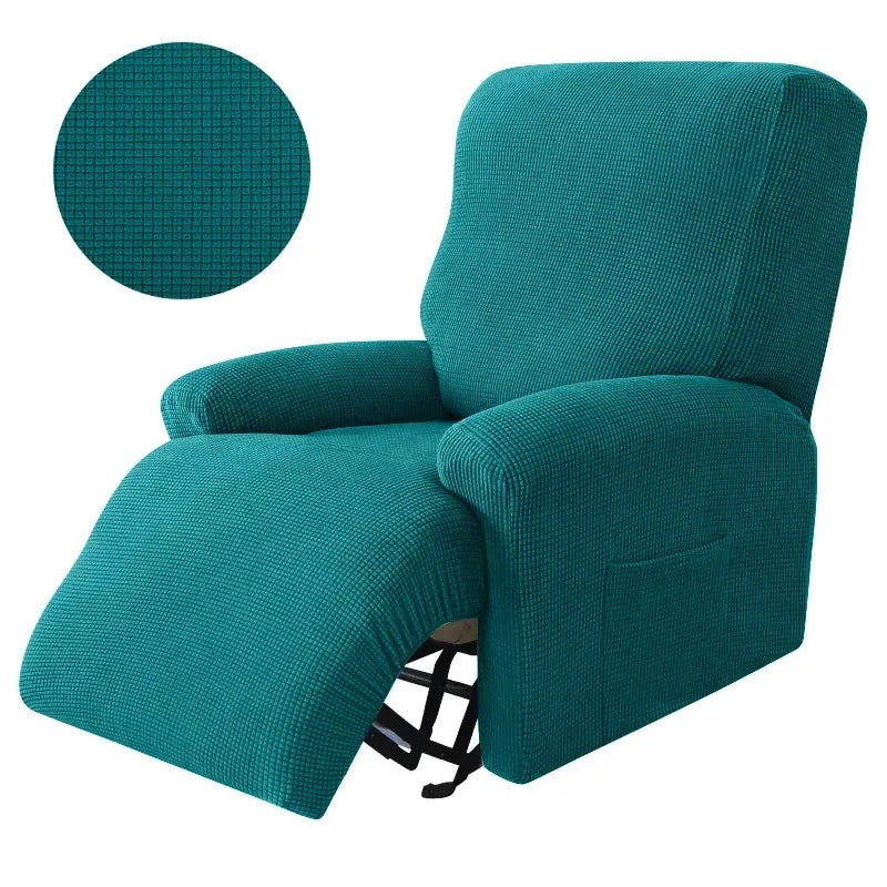 4pcs Recliner Sofa Cover Set - Stretch Spandex Couch Slipcovers with Non-Slip Fit for Armchair & Lazy Chair