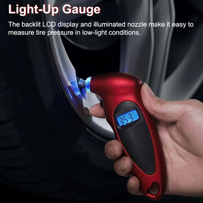New Digital Tire Pressure Gauge: Backlight LCD Tyre Air Monitoring Meter - High Precision Handheld Tester Tool for Car Truck, up to 150PSI