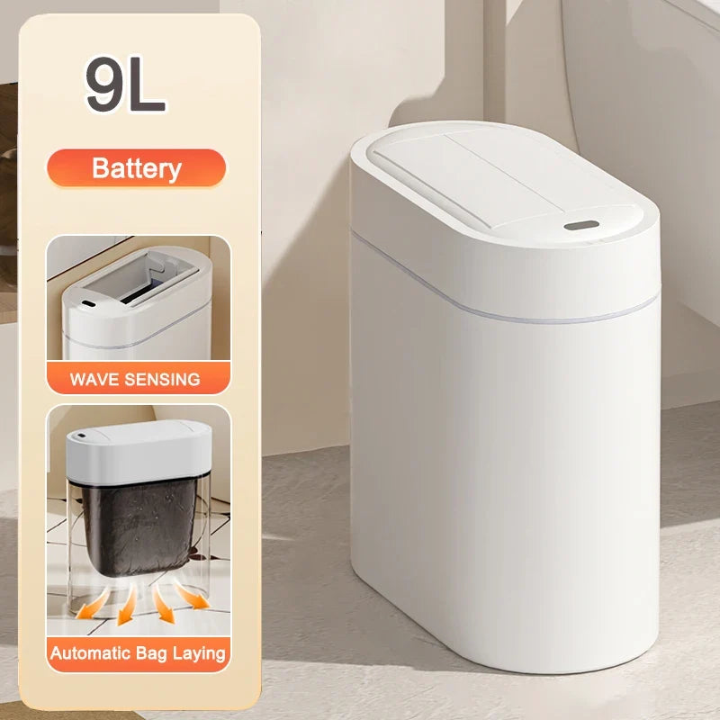 9L Smart Sensor Trash Can - Automatic Bagging Touchless Waste Bin with Lid for Kitchen & Home