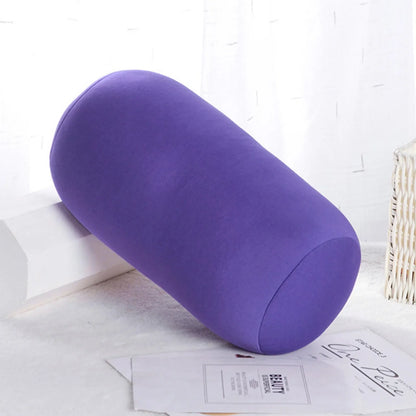 30x16cm Cylindrical Microbead Roll Pillow — Mini Back & Neck Cushion for Travel, Bed, and Home Decor