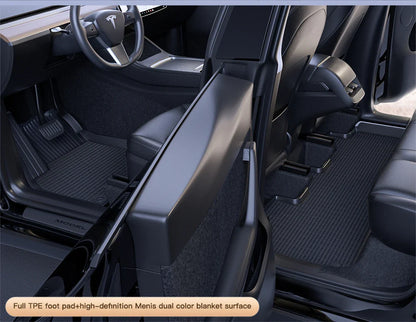 YZ Floor Mats for Tesla Model 3/Y 2021-2023 — Waterproof, Non-Slip TPE Car Accessories