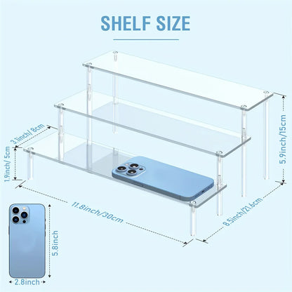 Multi-Layer Acrylic Cake Display Stand – Clear Trapezoidal Rack for Desserts & Cupcakes