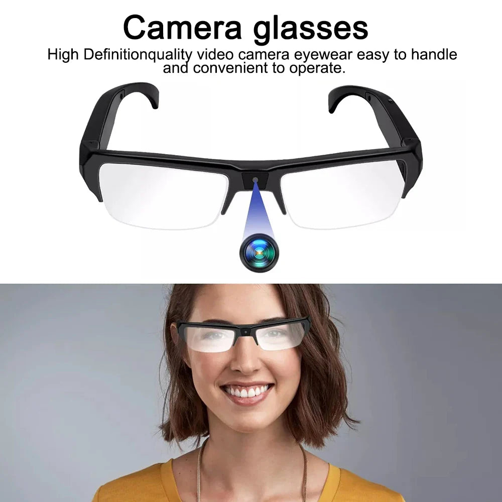 HD 1080P Mini Camera Glasses – DVR Video Recording Sports Sunglasses for Driving, Outdoor & Conference Use