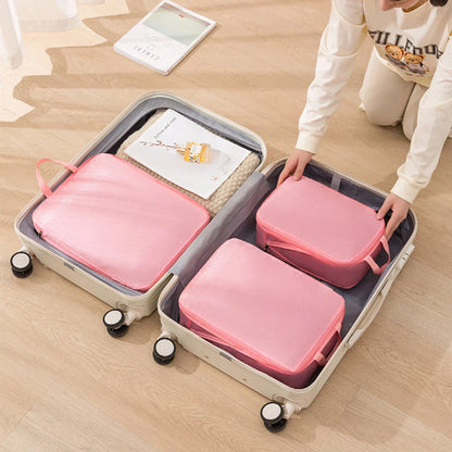 3pcs Travel Packing Bag Set | Compressible Waterproof Nylon Organizer for Suitcase, Luggage, Portable