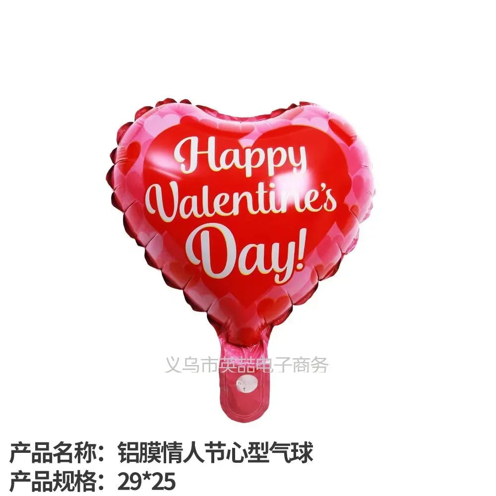 10-Inch Round Love-Shaped Aluminum Foil Balloon – English “Love” Design for Birthday, Valentine’s Day & Wedding Party Decorations
