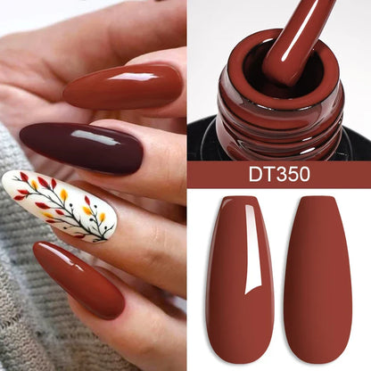 MEET ACROSS 7ml Red Gel Nail Polish – Crystal Semi-Permanent Soak-Off UV Gel, Matte Top Coat and Base Varnish for Nail Art Manicure