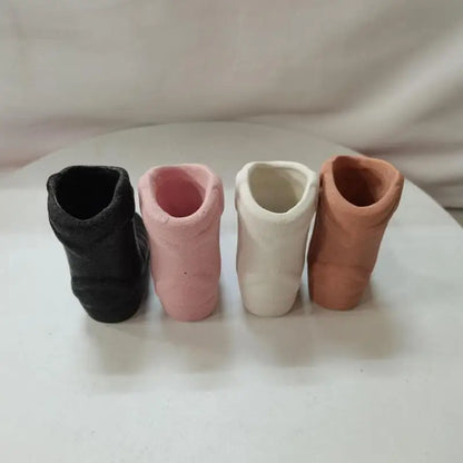 Boho Style Ceramic Cowboy Boot Match Holder - Charming Home Fireplace and Kitchen Decor