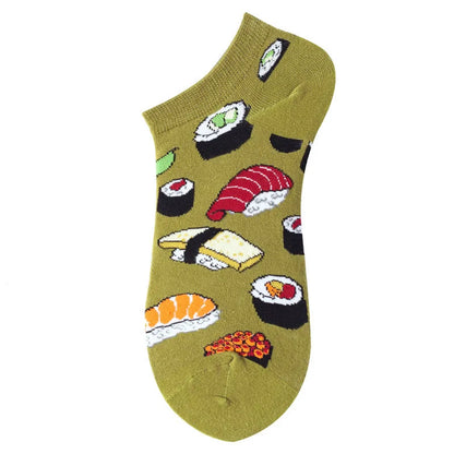 Combed Cotton Ankle Socks for Men & Women - Funny Beer, Fruit & Food Novelty Low Cut Socks (EU 38-43)