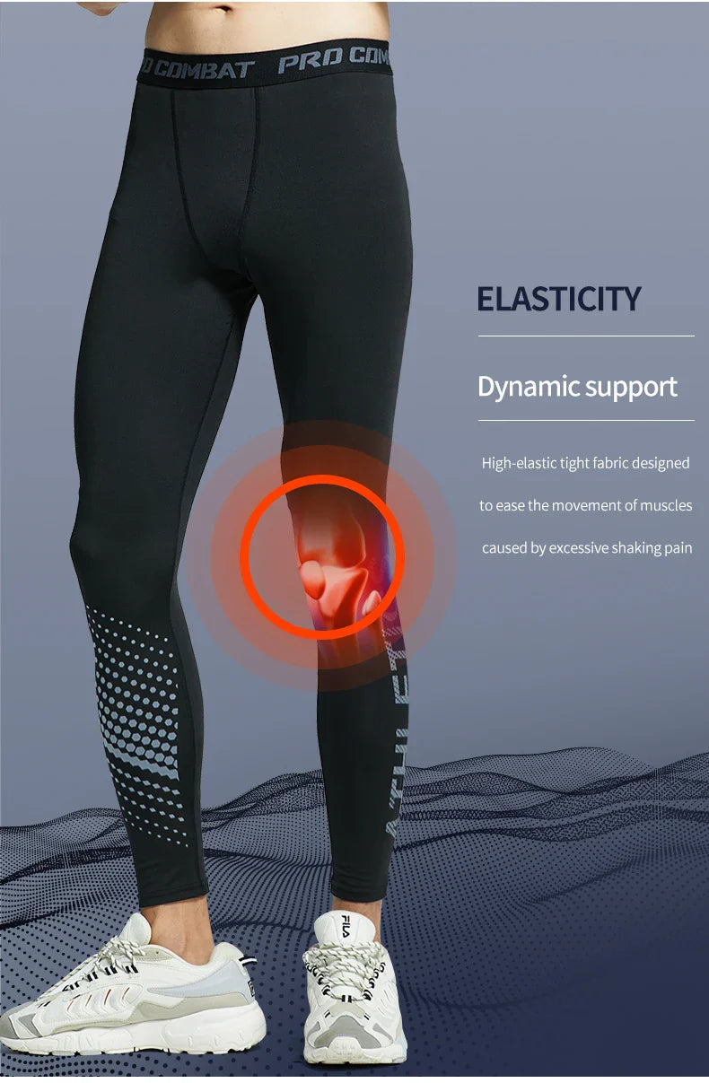 Men’s 2-Piece Sports Set — Tight Cycling & Fitness Shorts, Quick-Dry, High-Elasticity Running & Training Compression Pants