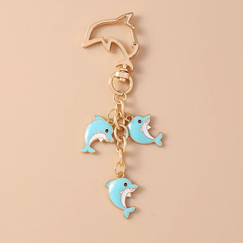 Summer Beach Shell Keychain – Octopus and Starfish Marine Life Pendant for Women, Girls, Handbag Decor, and Gifts