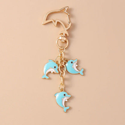 Summer Beach Shell Keychain – Octopus and Starfish Marine Life Pendant for Women, Girls, Handbag Decor, and Gifts