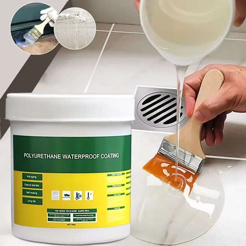 300g Waterproof Coating Sealant - Transparent Invisible Paste Glue with Brush, Adhesive Repair for Home Roof and Bathroom