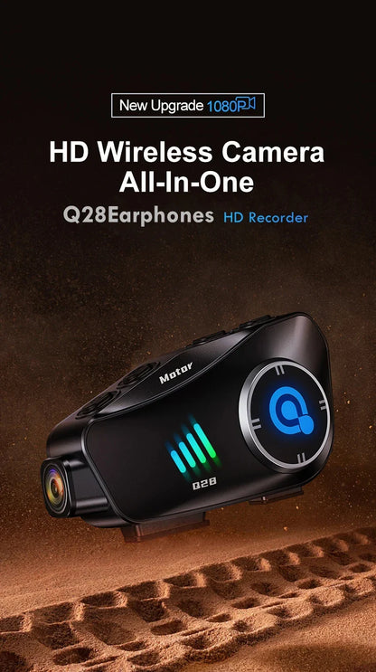 Motorcycle Bluetooth Helmet Headset BT5.3 - HD 1080P Driving Recorder, Wireless Camera & Call Headset with Hard Disk Video Recorder
