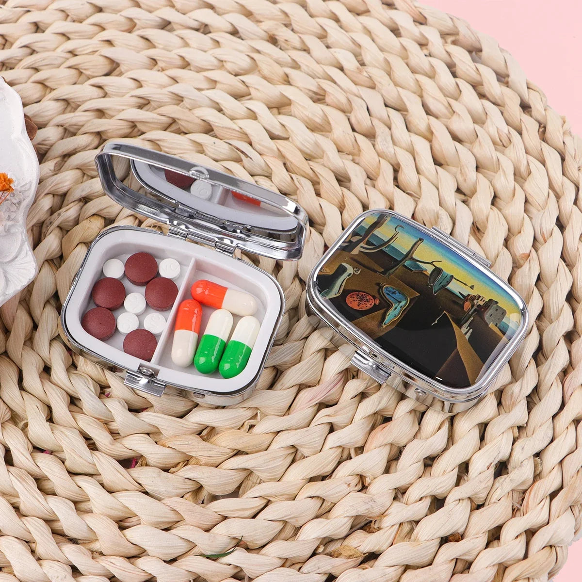 Dragon & Tiger Metal Medicine Box - Moisture-Resistant Portable Pill Storage Case with Movie-Inspired Design