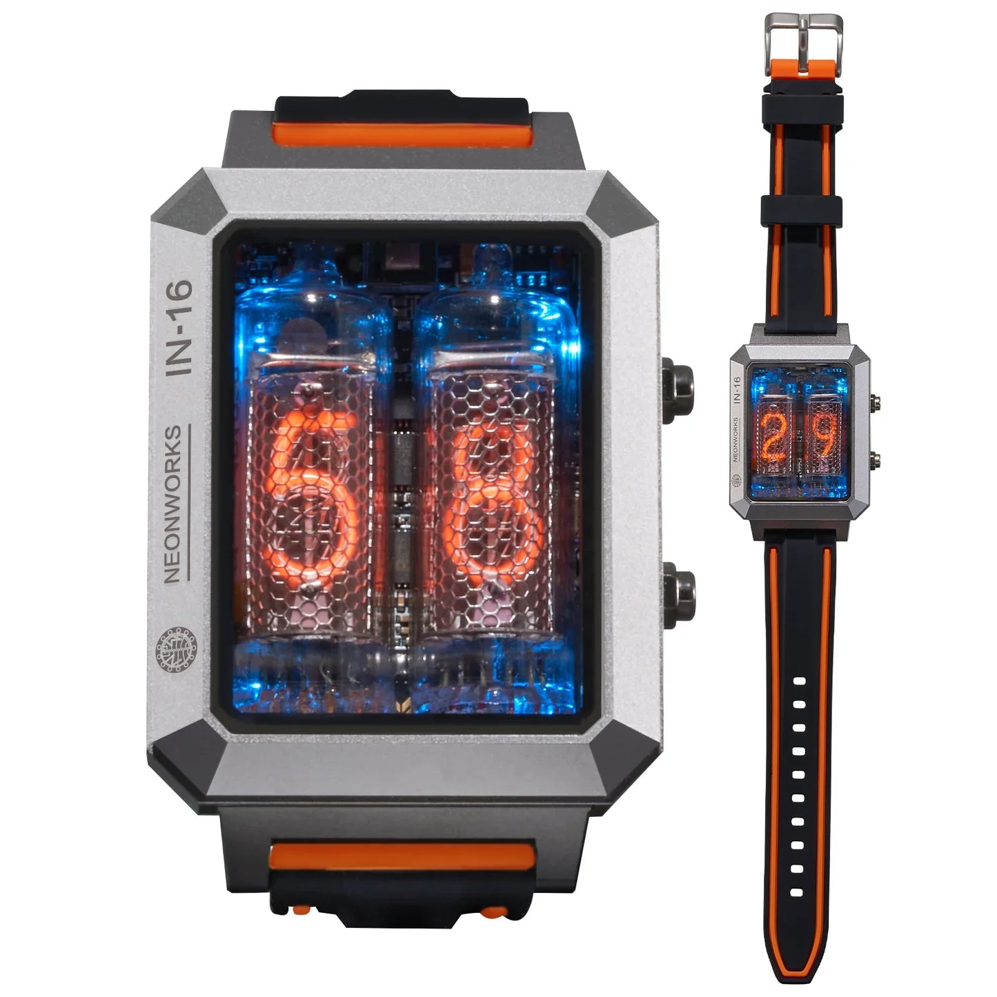 CYBERPUNK IN-16 Nixie Tube Watch – Hour & Minute Display with Wireless Charging