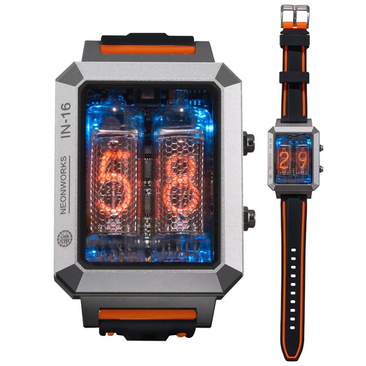 CYBERPUNK IN-16 Nixie Tube Watch – Hour & Minute Display with Wireless Charging