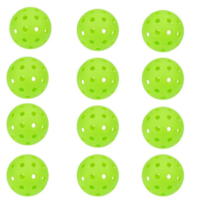 6/12pcs Indoor Pickleball Balls – Colorful & Durable 40-Hole 72mm Training & Practice Balls for Entertainment