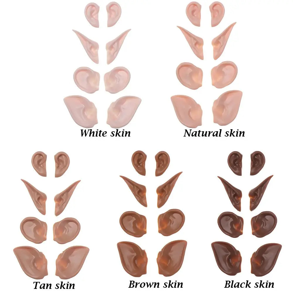 Blyth Doll Elf Ears – White, Tan, Dark & Black Skin Artificial Ear Accessories (Doll Only)