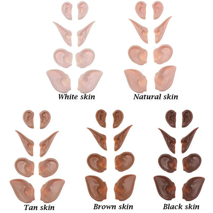 Blyth Doll Elf Ears – White, Tan, Dark & Black Skin Artificial Ear Accessories (Doll Only)