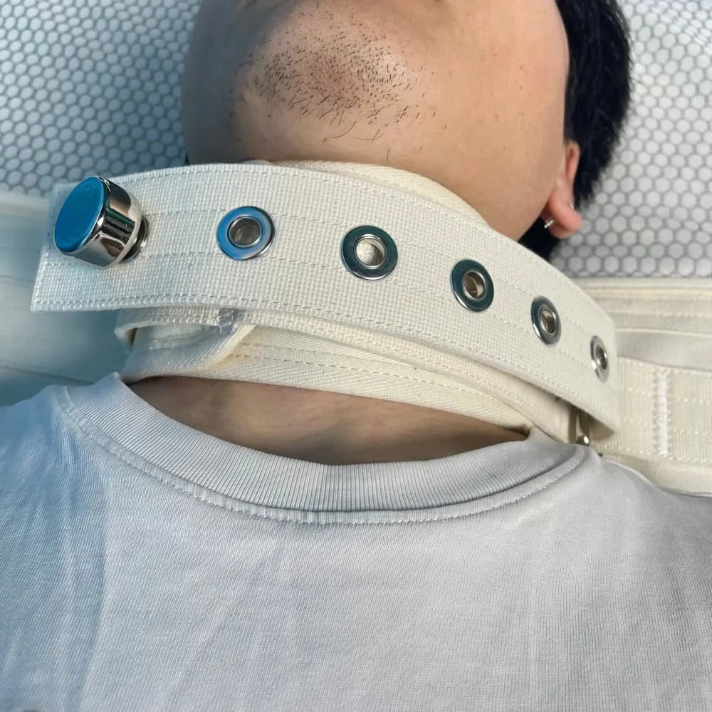 Adjustable Neck Restraint Strap - Beige Neck Brace Fixing Belt for Secure Support