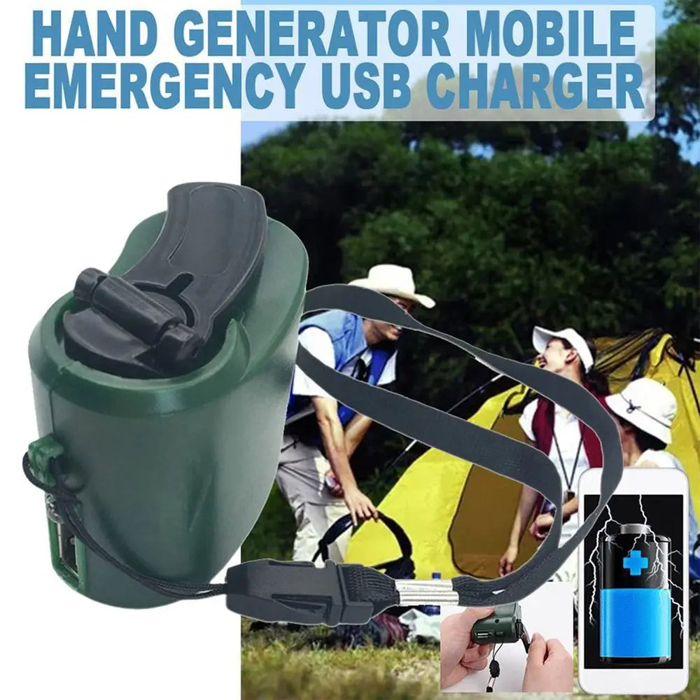 Portable Hand Crank Power Bank - Dynamo Emergency Charger for Phones and Outdoor Use