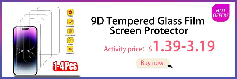 8K HD Tempered Glass Screen Protector for iPhone 16 Pro Max, 11, 12, 13, 14, SE (2020/2022) – Auto Dust Removal, 1-2pcs