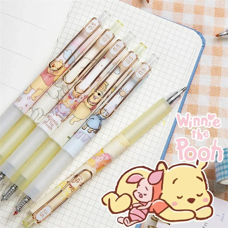 Anime Winnie the Pooh Gel Pen – 0.5mm Black Ink, Kawaii Student Stationery & Kids Gift