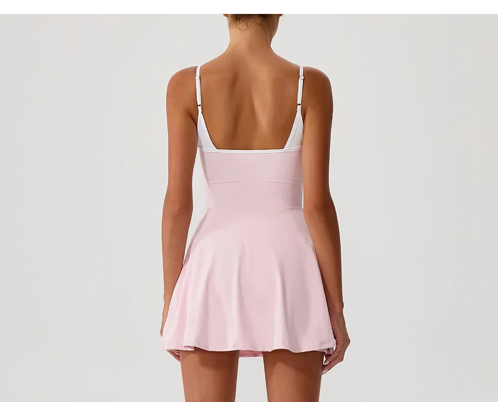 Women’s Tennis Dress - Pocketed Golf Skirt Anti-Shorts Yoga & Badminton Activewear Outfit