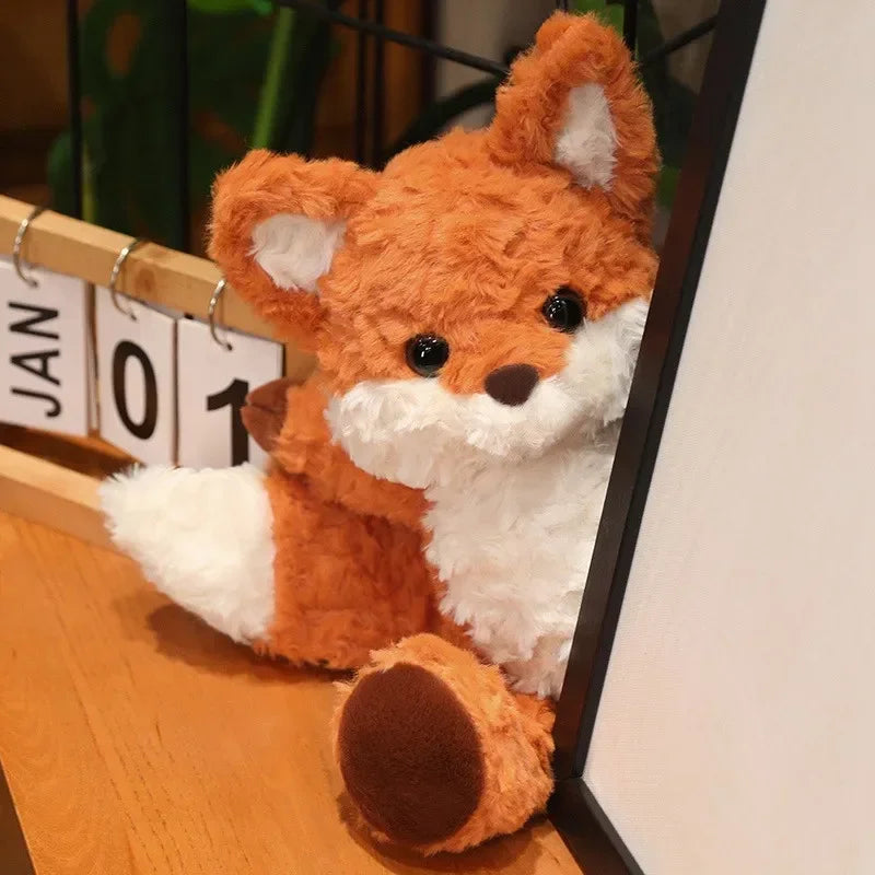 35cm/50cm Cute Fluffy Orange Fox Plush Toy – Soft Cartoon Stuffed Doll, Perfect Birthday Gift