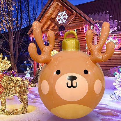 Inflatable Antler Christmas Ball – Giant PVC Ornament for Xmas Tree Decoration and Holiday Gifts
