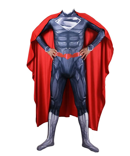 Adults Man of Steel Cosplay Costume — Superhero Zentai Bodysuit Jumpsuit for Halloween & Parties