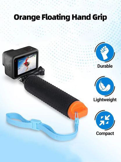 GoPro Floating Hand Grip Waterproof Handle & Selfie Stick - For GoPro Hero 13/12/11/10/9/8/7/6/5, Insta360 X4/X3, DJI Action 4/3