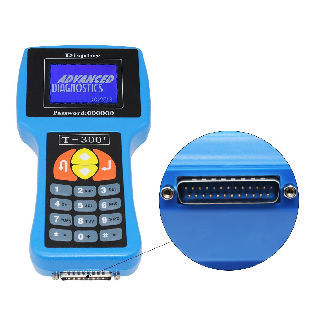 T300 Key Programmer Auto V23.9 – Car Key Maker & Code Programmer, Blue/Black, English & Spanish Versions
