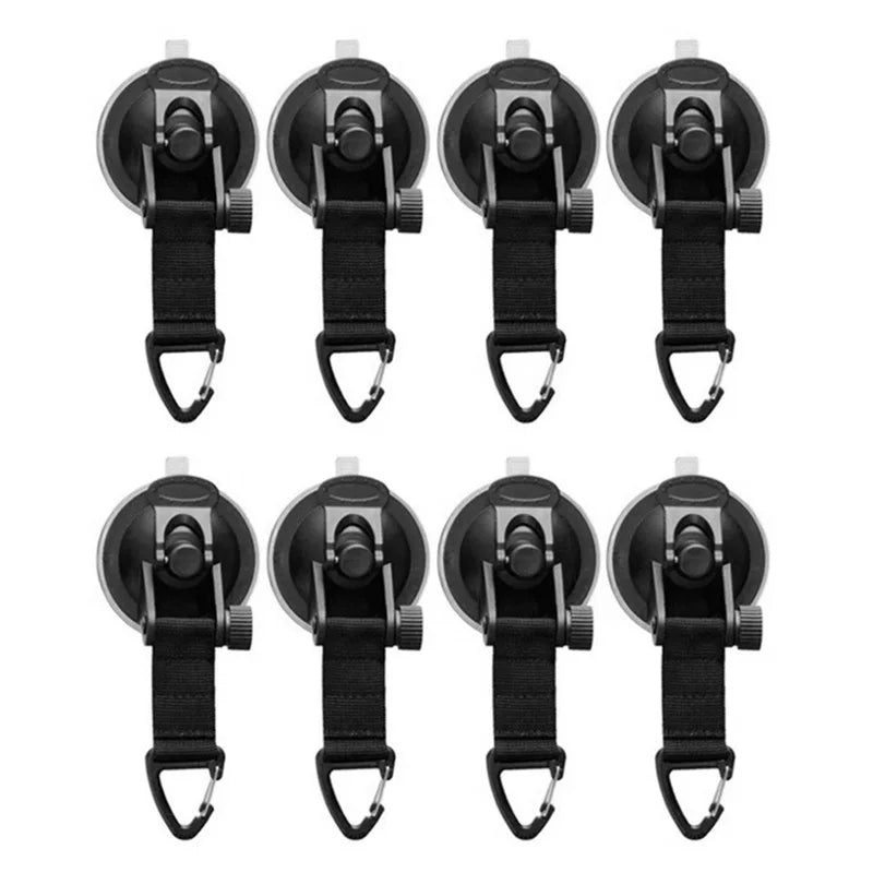 Vacuum Suction Cup Car Tent Buckle with Glass Hook - Lightweight Camping Bracket for Hiking and Climbing