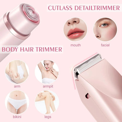Electric Razor for Women – Painless Facial Epilator & Body Hair Trimmer for Mustache, Legs, Bikini, and More